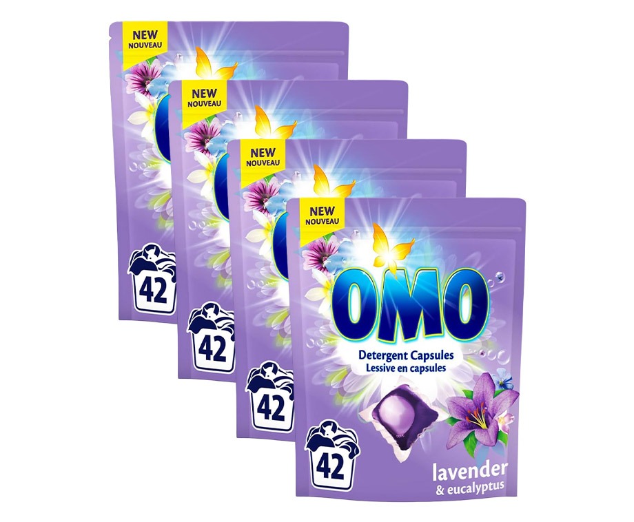 OMO Liquid Caps Wascapsules 168 Stuks Lavender & eucalyptus afbeelding
