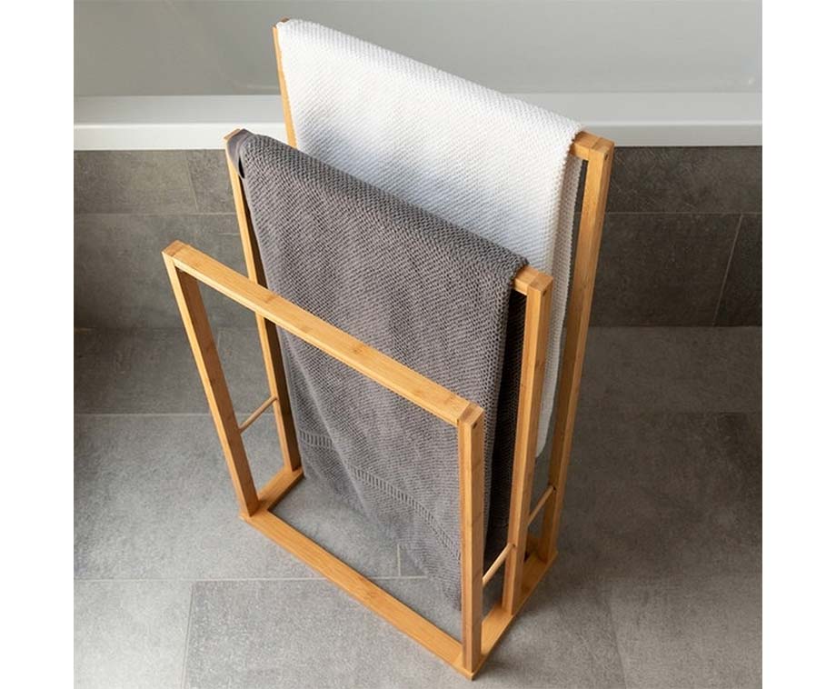 Handdoeken badkamer rek bamboe hout 42 x 81,5 cm Handdoeken badkamer rek bamboe hout 42 x 81,5 cm