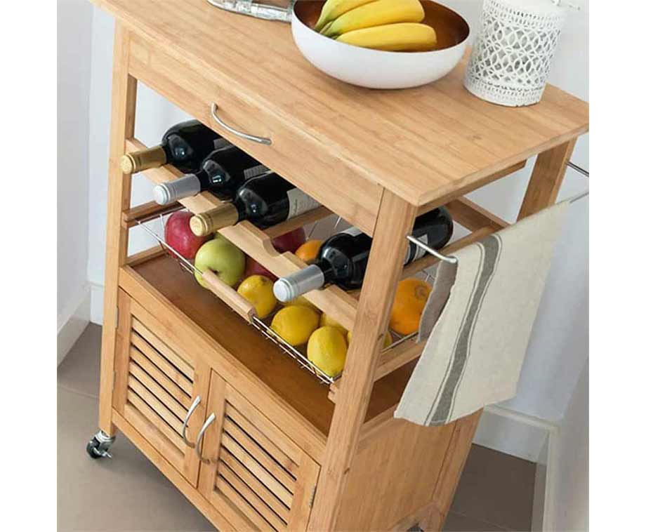 Trolley bamboe - bruin - 80x60x33.5 cm Trolley bamboe - bruin - 80x60x33.5 cm