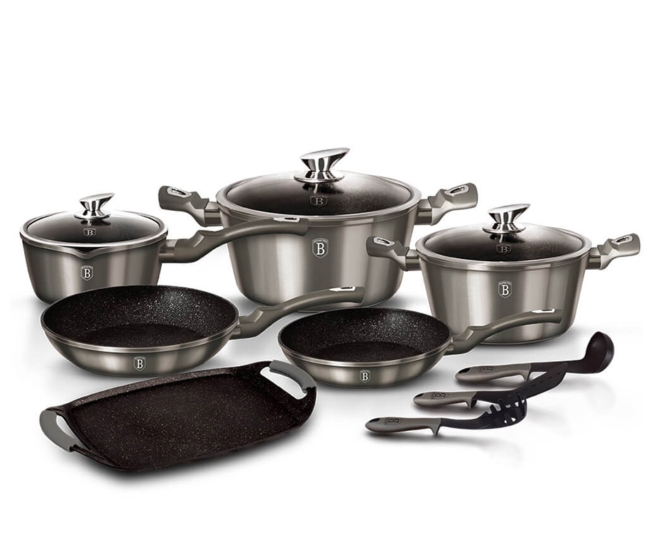 Berlinger Haus - 6130 - Grillpan - 28cm - zwart - deksel Berlinger Haus - 6130 - Grillpan - 28cm - zwart - deksel