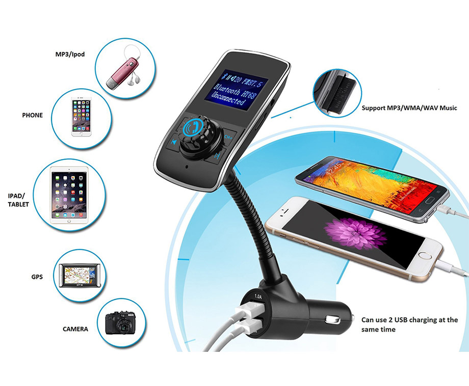 Bluetooth Carkit Bel Veilig En Speel Draadloos Muziek Vanaf Telefoon