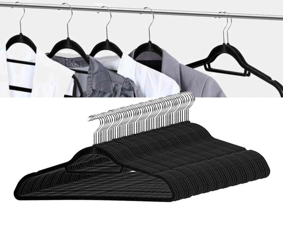 50 Stevige Kleerhangers Met Suede Afwerking! VoordeelVanger.nl