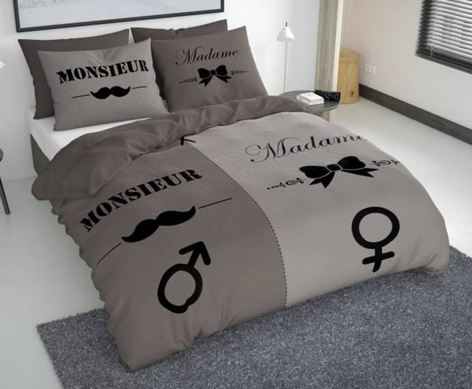 Nightlife Dekbedovertrek Mustache Taupe 200 X 200 220 2 Persoons Voordeelvanger Nl Dagelijks Topaanbiedingen