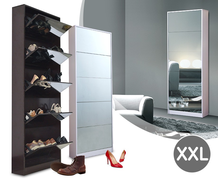 Grote Schoenenkast Met Spiegel Verkrijgbaar In 2 Kleuren Voordeelvanger Nl Dagelijks Topaanbiedingen