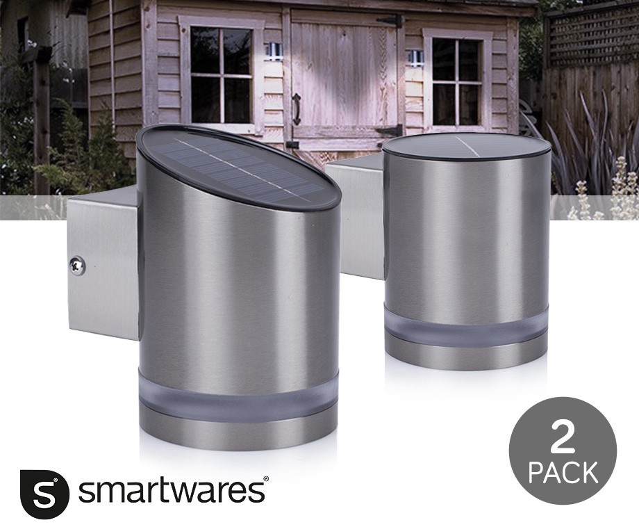 2 Pack Stijlvolle Smartwares Led Wandlamp Met Solar