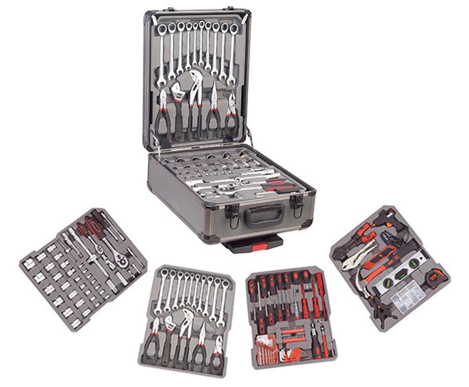 256Delige Continental Tools Gereedschapstrolley Vier Inlegtrays Chroom Vanadium Gereedschap