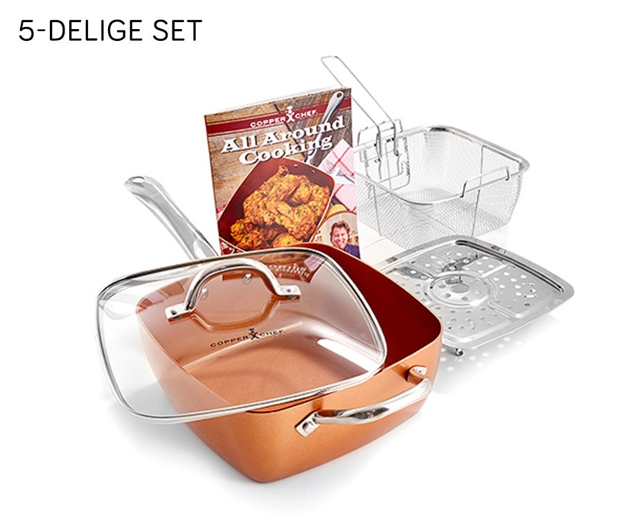5 Of 10 Delige Copper Chef Set Koperen Pannen Van Topkwaliteit