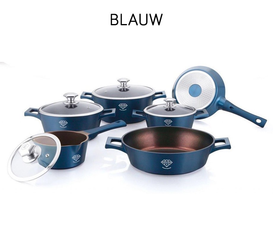 10Delige Royalty Line Diamond Pannenset Ook Geschikt Voor Inductie