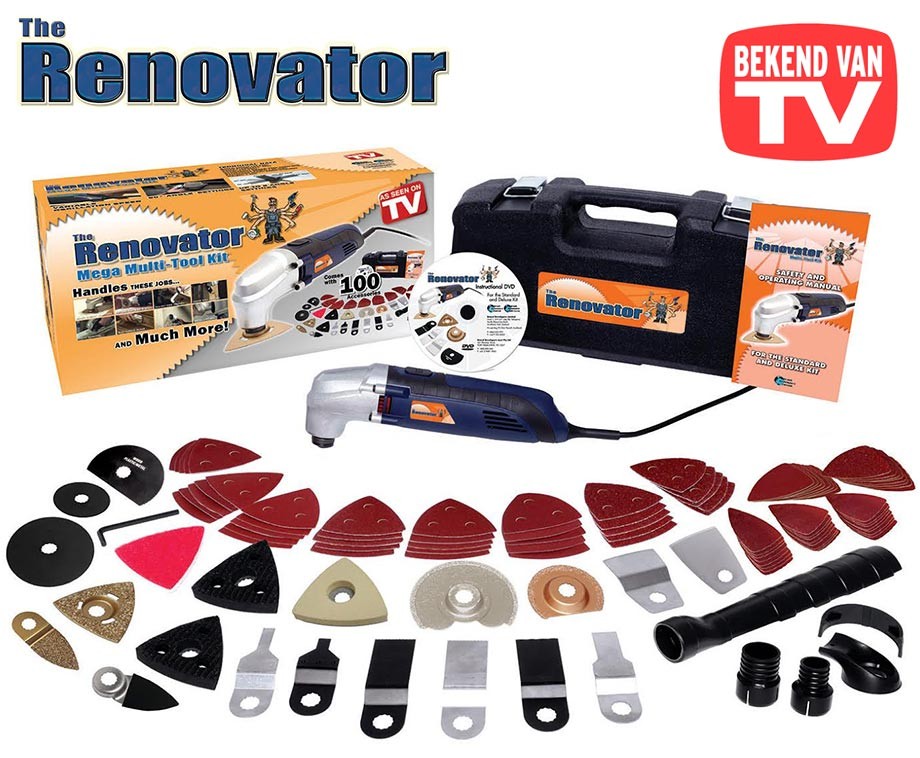 The Renovator MEGA Kit Zagen, Snijden en Schuren Met één Apparaat