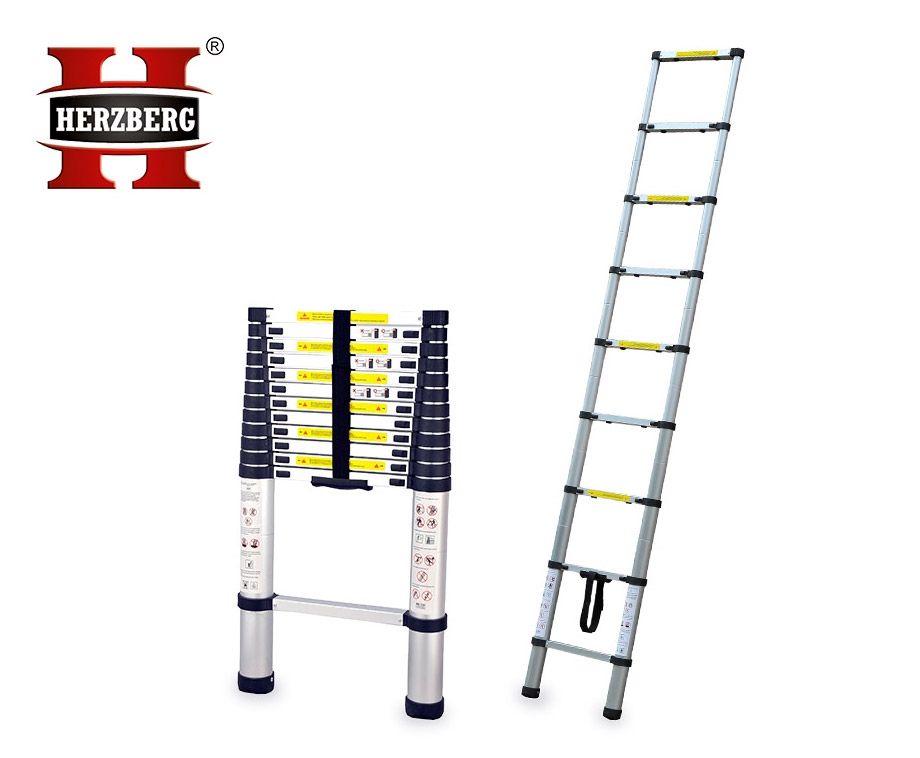 Telescopische Ladder 2,6 meter - Overal Gemakkelijk Mee Te Nemen! | - Dagelijks topaanbiedingen!