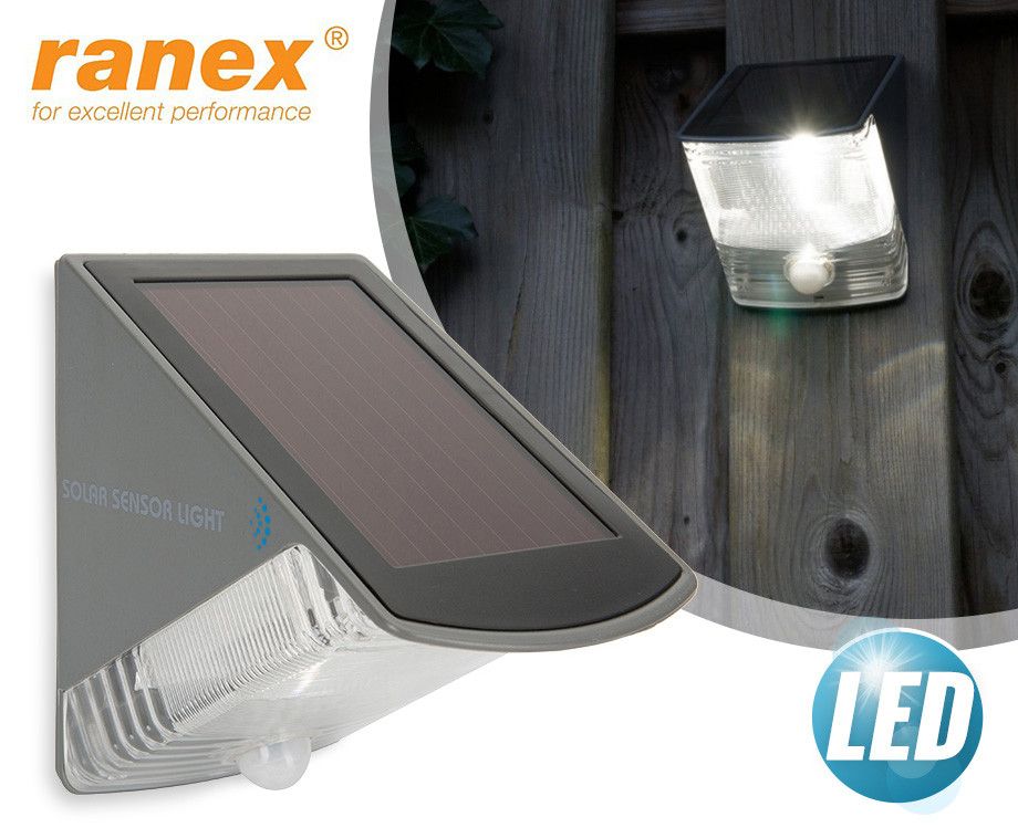 Contour ontrouw afgewerkt Ranex Sensor Solar Buitenlamp SMD Bright LED - Met Bewegingssensor! |  VoordeelVanger.nl - Dagelijks topaanbiedingen!