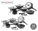 Luxe 14-Delige Marble Coating Pannenset Van Royalty Line - Koken Met Minder Of Zonder Vet!