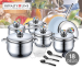 18-Delige Royalty Line Pannenset Met Temperatuur Indicator-Blauw