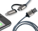 2-in-1 Aluminium Gevlochten Kabel Voor Apple Lightning of Micro-USB apparaten!