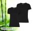 2-Pack Bamboo T-Shirts-Zwart V-hals-XXL