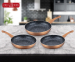 3-Delige Cenocco Pannenset Met Marmeren Coating - Verkrijgbaar In 3 Kleuren!
