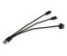 3-in-1 Gevlochten Kabel Zwart