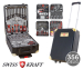 356-Delige Swiss Kraft Black Gold Gereedschapsstrolley - Vier Inlegtrays Essentieel Gereedschap!