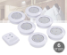 Set Van 6 Draadloze LED-Spots Met Afstandsbediening En Touch!
