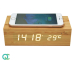 Flinq QI Bamboo Wekker - Met Draadloze Oplader!