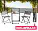 Bistroset Inklapbaar 3-Delig Antraciet Staal