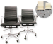 Design Bureaustoel In Zwart Of Creme Leer - Keuze Tussen Hoge Of Lage Rugleuning!
