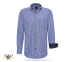 Cappuccino Overhemd Allover Print-Blauw wit geruit