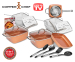 5- Of 10- Delige Copper Chef Set - Koperen Pannen Van Topkwaliteit!