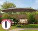 Dubbele Parasol XXL Taupe SEVVA® - Inclusief GRATIS Hoes t.w.v. €34,95!