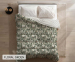 Eazy Dekbed Met Print-Floral groen-200 x 200 cm
