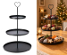 Etagère 3 Laags Zwart Metaal 48 cm
