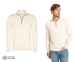 Mario Russo Half Zip Sweater-Ecru-3XL