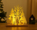 Houten Kerstscéne Met Licht - Sfeervol Kerstdecor Voor Binnen!