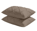 2-PACK Kussensloop Diamant Siersticksels - Taupe