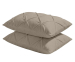 2-PACK Kussensloop Diamant Siersticksels - Licht Taupe