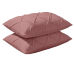 2-PACK Kussensloop Diamant Siersticksels - Oud Roze