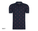 100% Katoenen Mario Russo Palm Tree Polo-Navy-XL