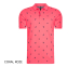 100% Katoenen Mario Russo Palm Tree Polo-Coral roze-4XL