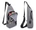 Crossbody Men Bag Met USB Poort - Grijs