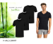 3 Heren Bamboo T-Shirts-XL-V-hals Zwart