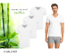 3 Heren Bamboo T-Shirts-M-V-hals Wit
