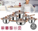 12-Delige Royalty Line Pannenset Met Houtlook - Gemaakt Met Zwitserse Precisie!