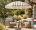 Tuinparasol Met Franjes En Strepen Taupe - Zomerse Blikvanger Met Bescherming!