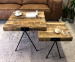 Set Van 2 Robuuste Houten Salontafels - Met 7,5 cm Dik Blad!