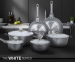 10-Delige The White Series Pannenset Zilvergrijs - Inclusief GRATIS Messenset!