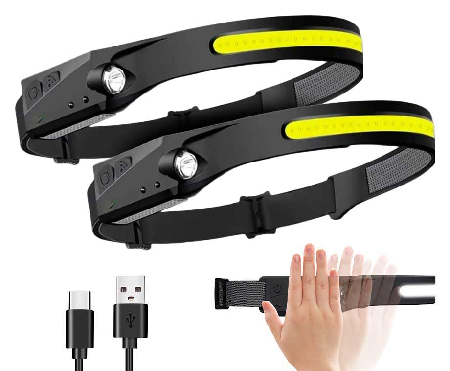 Oplaadbare Hoofdlamp Met Power LED Strip