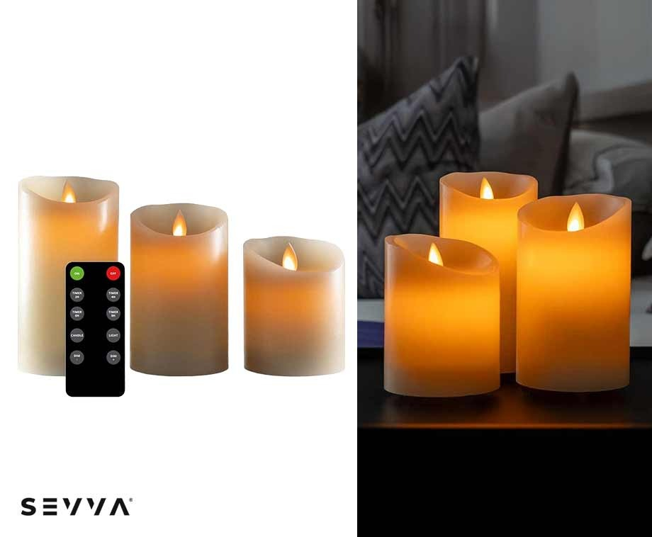 SEVVA? Oplaadbare LED Kaarsen Taupe