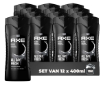 12x 400ML AXE Shower Gel Black - Voor Lichaam, Gezicht En Haar!