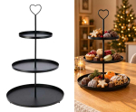 Etagère 3 Laags Zwart Metaal 48 cm
