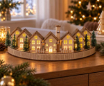 Kersthuisje met LED-Verlichting 36 cm Naturel
